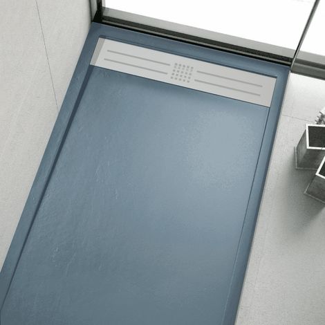 Plato de ducha resina ELITE antracita  90x110cm rejilla acero inox.