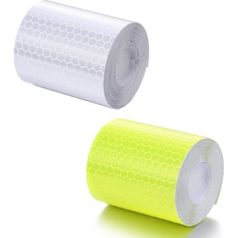 Ruban réfléchissant, 2 rouleaux de 3 m x 5 cm, ruban de sécurité imperméable en PVC auto-adhésif, autocollants de signalisation, ruban de marquage de sécurité pour vélo, voiture, camion et moto (1/5)