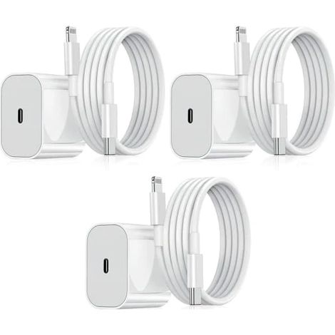 Chargeur rapide Samsung, adaptateur secteur USB-C 20 W + câble de charge, blanc, lot de 3 (1/5)