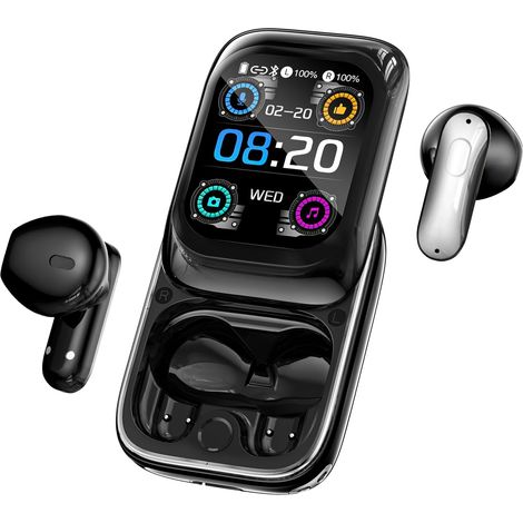 2026 AI Écouteur Traducteur Instantané 165 Langues, 11 Modes de Traduction, Écran Tactile LED, Bluetooth 6.0, 48H Autonomie, Casque Musique/Appels/Traducteur (1/5)