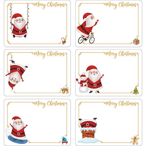 120 etichette adesive per Babbo Natale, accessori, confezioni regalo, note, messaggi, quaderni scolastici, libri, biglietteria (1/5)