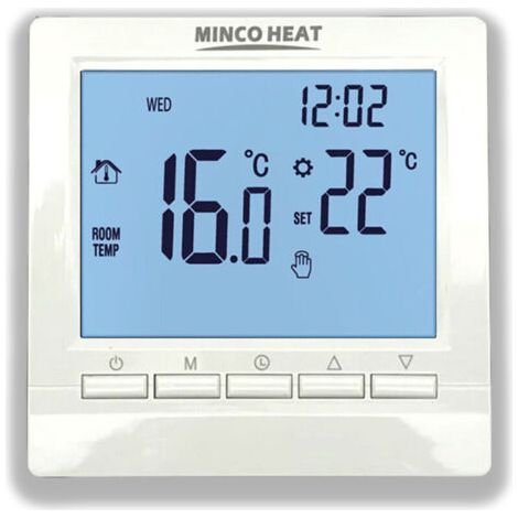 ContrôLeur de Thermostat, Thermostat Numérique Programmable 3 A - Contrôleur de Température Ambiante écran LCD Numérique, Rétroéclairage Bleu (1/5)