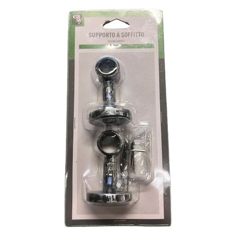 2PZ SUPPORTO A SOFFITTO D.20MM COL.NEROARGENTO