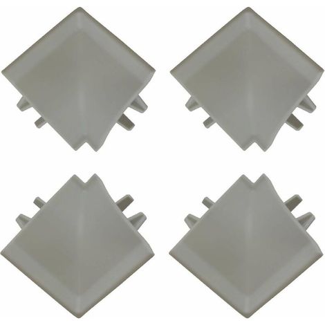 4x Connecteur angle intérieur rentrant jonction d'angle 90° pour profil décoratif bande d'étanchéité plinthe Raccordement Plan de travail Finition Cuisine Salle de bain Meuble Protection, en plastique (1/2)