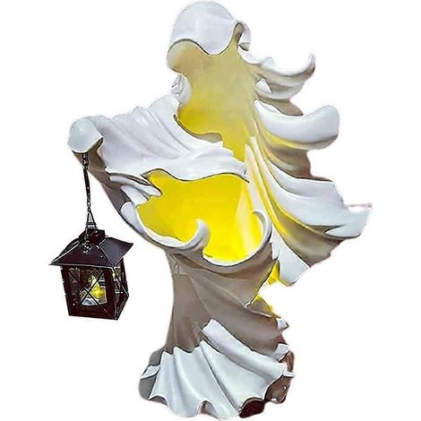 Décoration de lanterne Hellmessenger terrifiante, sculpture de sorcière en résine, sculpture de fantôme en résine, accessoires cadeaux sur le thème d'Halloween (1/5)