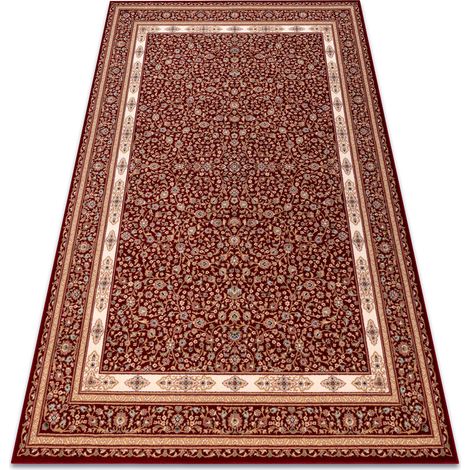 Teppich Wolle NAIN Ornament, Rahmen, 7965/51066 rotwein / beige red 80x150 cm