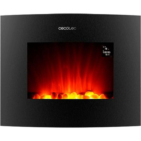 Cecotec – Cheminée électrique 2000W avec flammes courbées – Chauffage jusqu'à 25 m² – Contrôle Wi-Fi et télécommande – Design élégant