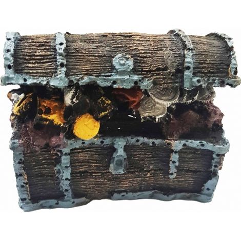 TrAdE Shop Traesio - Scrigno Tesoro Pirati Grande 11x7x9cm Ornamento Per Acquario Decorazioni Pietra -