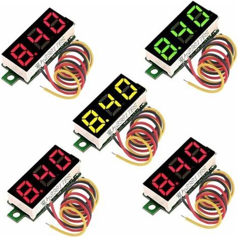 5pcs Digital DC Voltmeter 0.28 inch 3-Wire 2.5V-30V Mini Digital DC Voltmeter Voltage Tester Meter,LED mètre de tension numérique (1/5)