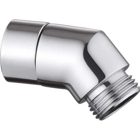 Adaptateur coudé pour pommeau de douche à main G1/2" - Raccord de conversion à 45 degrés - Pour la plupart des systèmes de douche standard - Argent,1.31.75inch (1/5)
