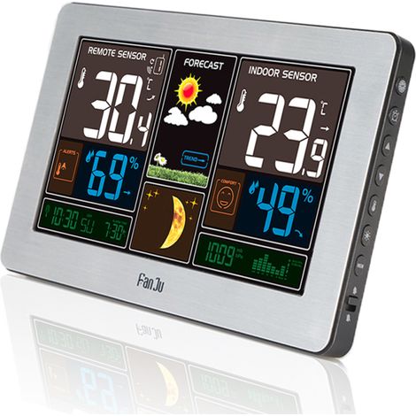Station météo prévisions 3 en 1, avec thermomètre, alimentation USB, sans fil (1/5)
