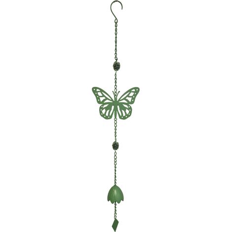 Carillon Métal Papillon Perles 17,5x7x92 cm Vert Pâle Moulin (1/3)