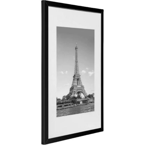 Cadre photo en avec façade plexiglas pour montage mural 15 x 21 lot de 1 Bois Noir (1/5)