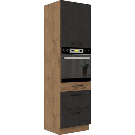 Vigo Hochschrank 60 cm Eiche Lancelot Matera Grau Küchenzeile Küchenblock Küche (1/5)