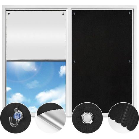 Store Enrouleur Occultant,60X120Cm,Oxford 300D,Imperméable,Ventouses,Protection Solaire,Fenêtre De Toit,Rideaux Occultants[CA92] (1/5)