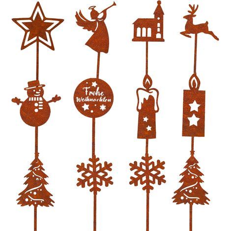 Décoration de jardin en rouille, décoration de jardin, décoration de rouille, décoration de cerf de Noël (1/5)