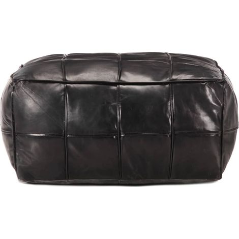 Pouf 60 x 60 x 30 cm Noir Cuir véritable de chèvre CFW309538 (1/4)