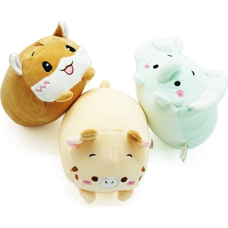 Coussin Peluche Éléphant Cerf Hamster, Oreiller Chat Mignon Poupée, Cale Long Pour Sommeil Canapé Lit, Cadeau Enfant Fille Garçon (1/5)