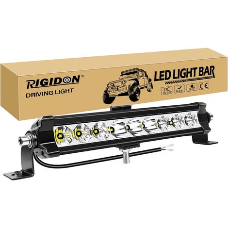 11 Pouces 27 cm 30W 3000LM Barre de Led 4x4, une rangée 12V 24V droit barres lumineuse leds pour offroad Véhicules Voiture camions SUV ATV, 6000K feu antibrouillard, phare de travail, 12V 24V (1/5)