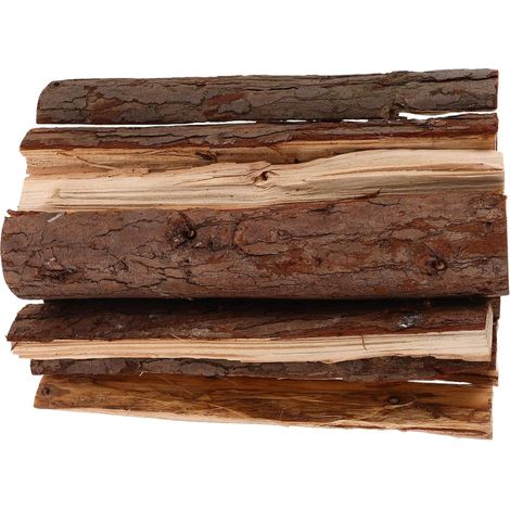 10pcs Bûches Décoratives en Bois Marron pour Cheminée et Jardin, Ambiance Réaliste de Feu de Camp, Style Rustique et Matériau Bois Naturel (1/5)
