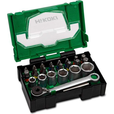 Juego de llaves de vaso y puntas para atornillar HIKOKI 40030020 (24 piezas) (1/2)