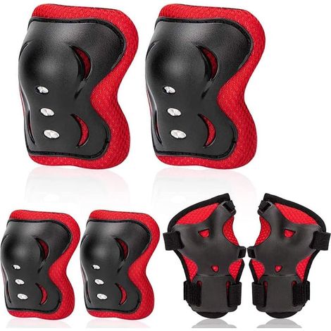 Ensemble de protections pour enfants (6 pièces) : genouillères, coudières et protège-poignets. (1/5)