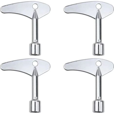 Lot de 4 Clés Triangulaires en Métal 61 x 56,5 mm Clé à Douille Triangulaire en Argent Service Clé pour Boîte de Compteur électrique et Urgence Ascenseur, (1/5)