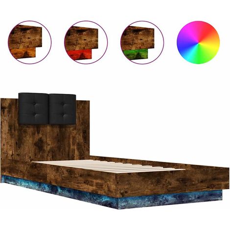Maison Exclusive - Estructura de cama cabecero luces LED roble ah (1/5)
