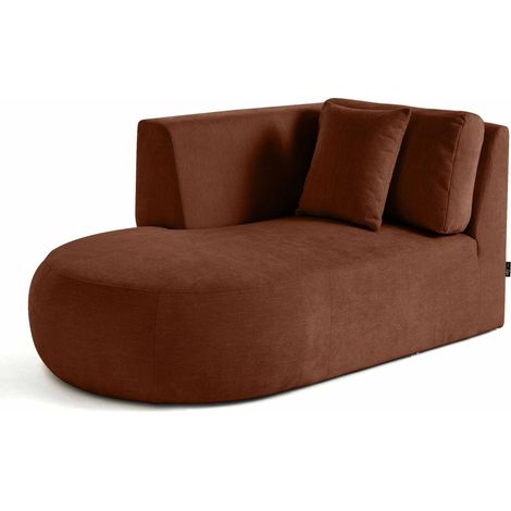 Santorini - modulsofa recamiere links - aus strukturiertem stoff - terrakotta (1/5)