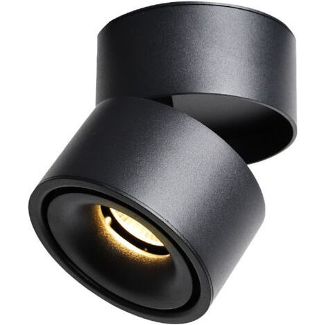 Pair Downlight LED spot multi-angle pliable noir spot de plafond à éclairage rotatif (1/4)