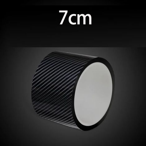(3 m,7 cm) Bande de protection de seuil de porte de voiture en fibre de carbone,anti-rayures,noire (1/3)