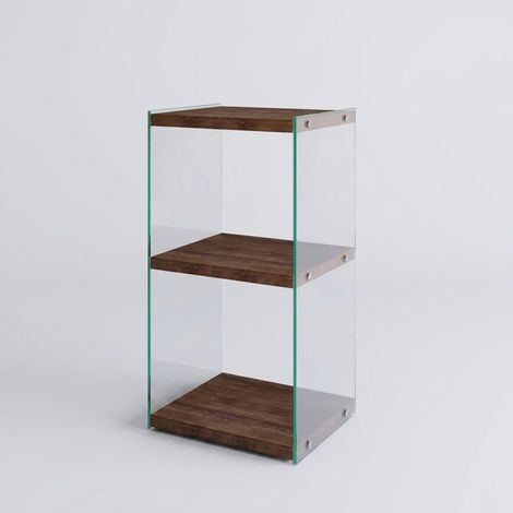 Bücherregal aus Massivholz und gehärtetem Glas r300 (1/3)