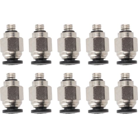 Raccord pneumatique à filetage externe M5 laiton nickélée PC étanche durable pour équipement automatisme lot de 10 (1/5)