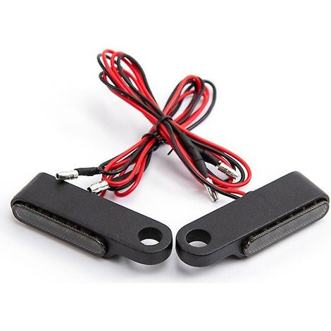 Lot de 2 clignotants LED ambrés à effet eau pour moto, en alliage d'aluminium noir/chromé, 12 V CC. (1/5)