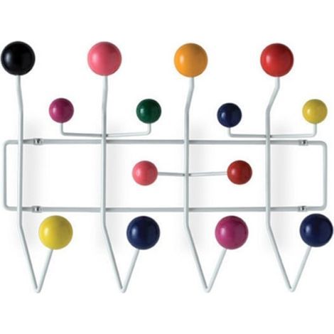 Porte-manteau classique Hang It All, patères murales de style moderne du milieu du siècle avec boules en bois massif peint couleur noyer (1/5)
