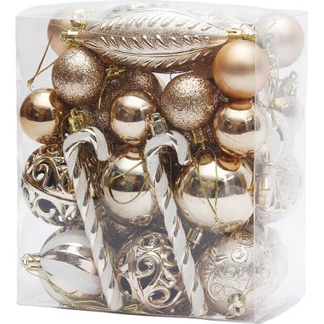 Ensemble de boules de Noël décoratives en plastique transparent incassable pour décoration de sapin de Noël, fête de mariage (1/5)