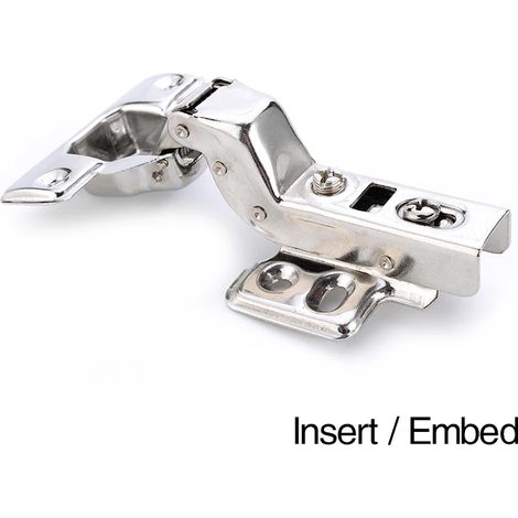 Charnières hydrauliques en acier inoxydable avec amortisseur de fermeture douce pour portes de placards et meubles (Série Insérer Embed) (1/5)