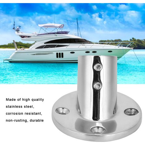 Socle rond 60° acier inoxydable bateau yacht fixation main courante accessoires quincaillerie 22 mm (1/5)