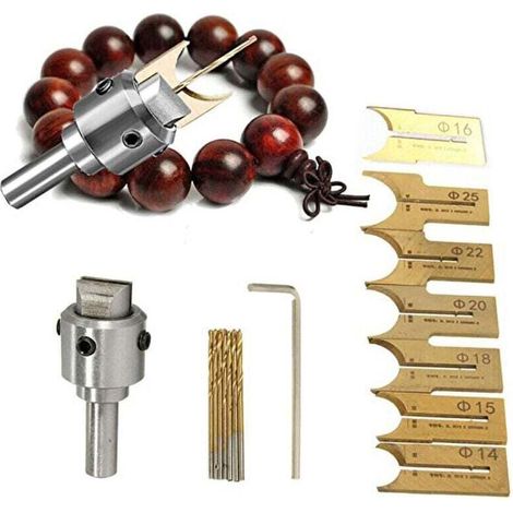 Bead Milling Cutter Woodworking Bead Maker Drill Bit Set Router Bit Set Small Portable High-Hardness Alloy Steel Tool Kit 16 pcs (1/4)