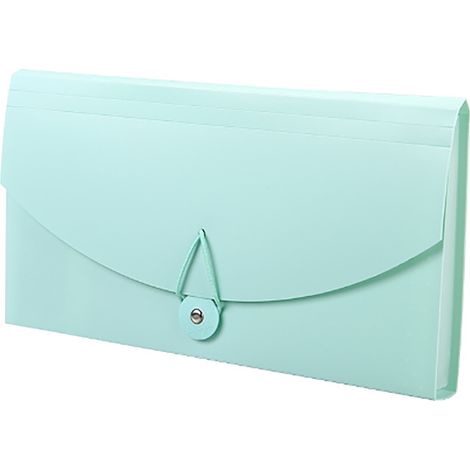 Pochette à documents verte imperméable à 13 compartiments pour le rangement professionnel des factures et reçus de TVA. (1/5)