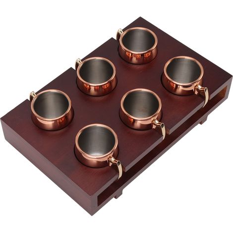 Ensemble de mugs Mule résistants à la corrosion, faciles à nettoyer, mug à cocktail Moscou de 6 cl à isolation thermique avec étagère pour bar (1/5)