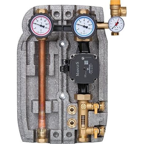 Station solaire 2 circuits, compression ø22, 2-12l/min Grundfos UPM3 25-70