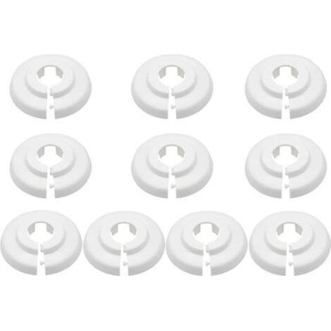 Ahlsen 10 Pièces Rosaces Simples de Radiateur, Colliers de Pipe en Plastique, Rosace Radiateur, Cache Tuyau Radiateur, Couvercle de Trou Mural Sol, Cache Tuyau pour Radiateur, Pour Robinet Tuyauterie