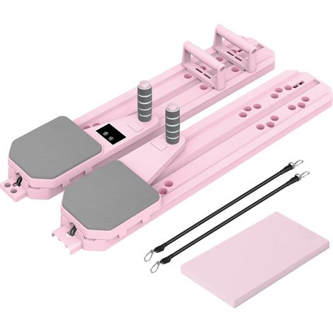 Reformer de Pilates, versatilidad 8 en 1, diseño ajustable, rosa. (1/2)