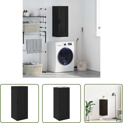 Rangement - Meuble mural Chêne noir 34,5 x 34 x 90 cm Bois d'ingénierie (1/5)