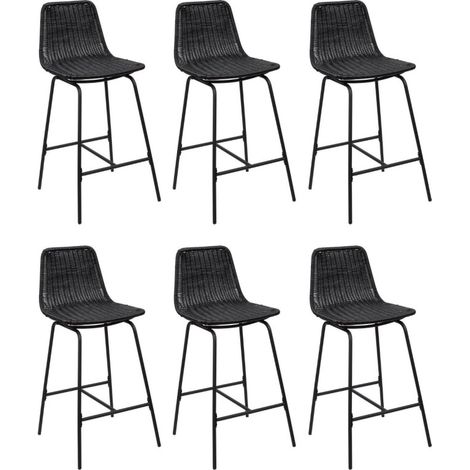 Set di sgabelli in metallo con seduta in rattan 65 cm KUTA (1/5)