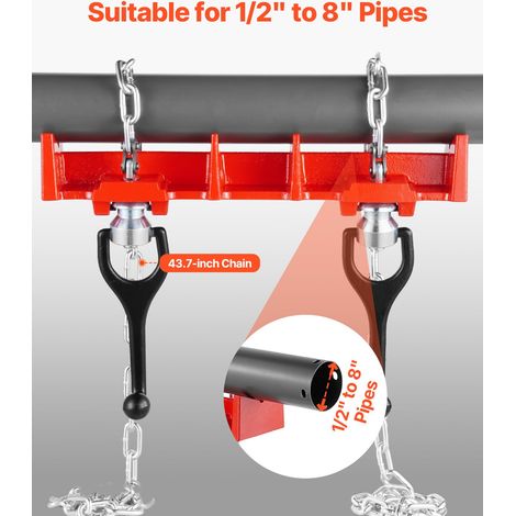 Étau de Soudage de Tuyaux, 12,7-203,2 mm, Pince de Soudage de Tubes avec Double Chaîne et Poignées, Étau à Souder en Fonte Robuste,… (1/5)