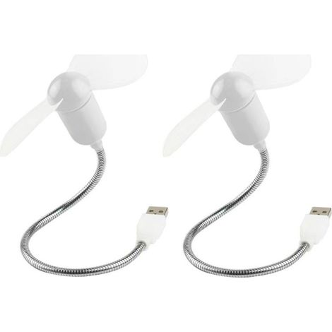 2 pièces Ventilateur USB Mini Flexible Ventilateur Silencieux Portable pour Bureau École et Maison pour Ordinateur Portable et Chargeur Électrique Couleur Couleur Aléatoire (1/5)