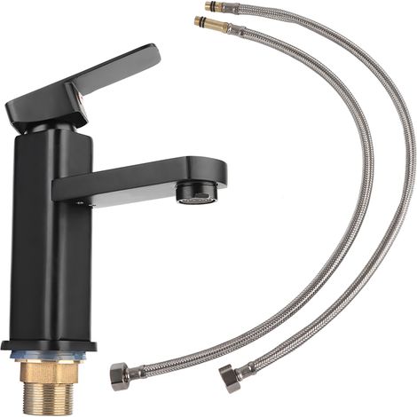 Robinet de lavabo à un trou, mitigeur eau froide et chaude pour évier, bec cascade moderne, robinetterie de bassin.