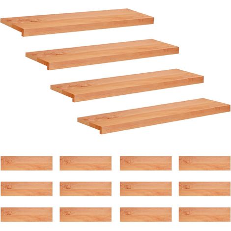 Marches d'escalier 16 pièces 100 x 25 x 2 cm Vernis vidaXL